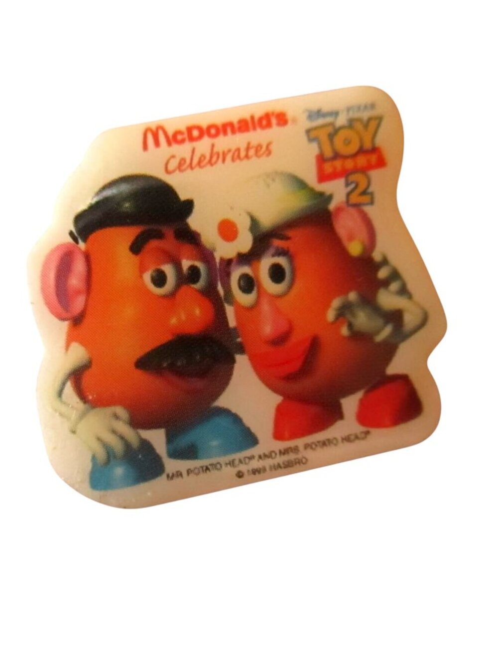 Vintage Pinback Mr Potato Head Disney 1999 McDonalds Employee Crew Toy Story